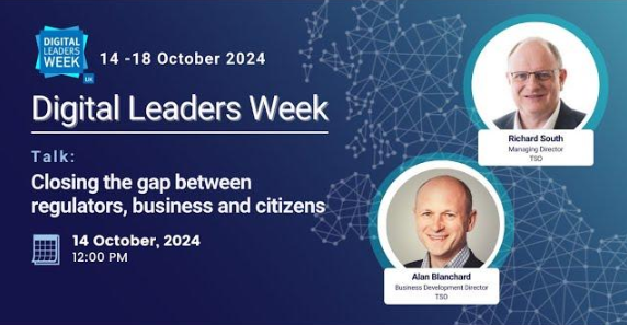 Image of Richard South and Alan Blanchard's talk at Digital Leaders 2024 - Closing the gap between regulators, business and citizens